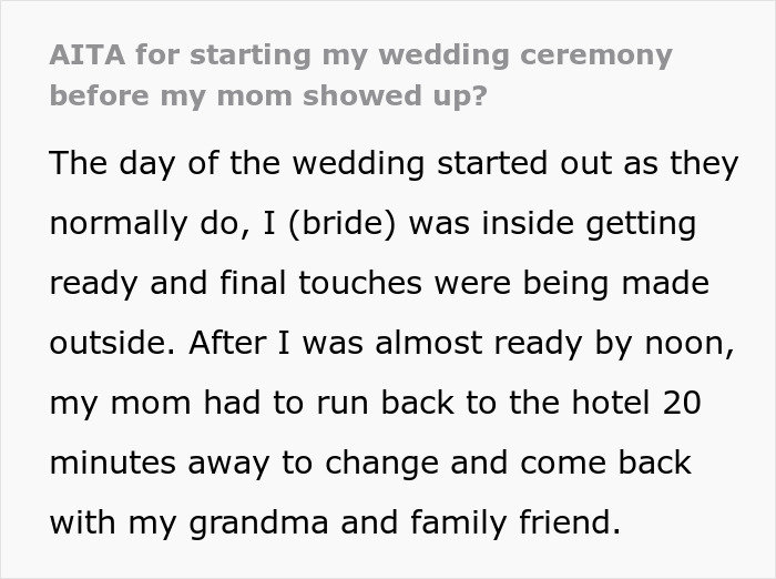 Bride&rsquo;s Mom Values Appearance So Much She Misses Daughter&rsquo;s Wedding Ceremony, Gets Angry With Her