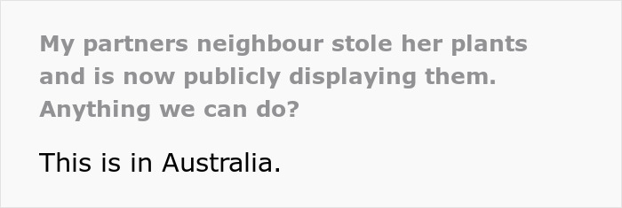 &ldquo;We Called The Police&rdquo;: Newcomer Discovers Her Bench And Plants Displayed In Neighbors&rsquo; Yard