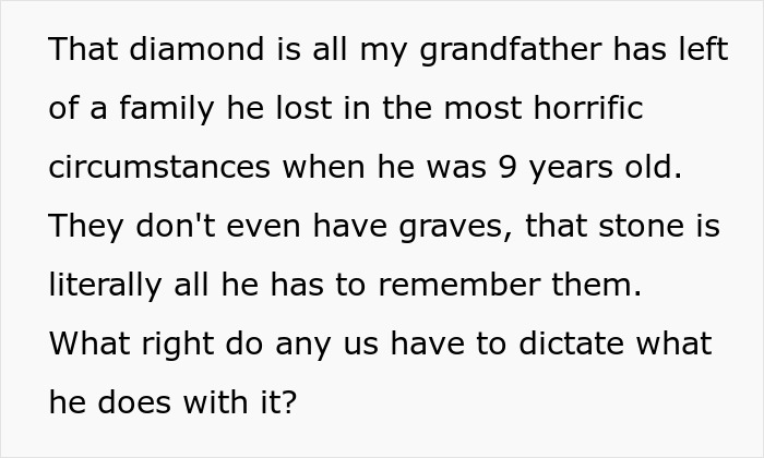 Bride-To-Be Wants Stepsister&rsquo;s Heirloom Diamond For Engagement Ring, But Grandpa Says &ldquo;No Way&rdquo;