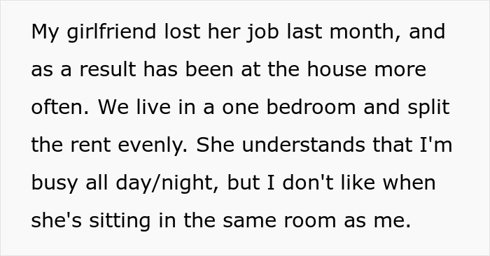 Man Doesn’t Understand Why GF Is Upset He Wants Her Out Of The House, Gets A Reality Check Man Doesn’t Understand Why GF Is Upset He Wants Her Out Of The House, Gets A Reality Check