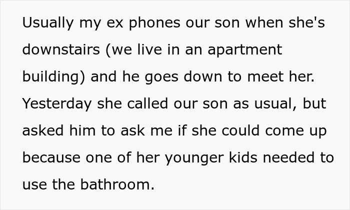 Ex-Wife Asks Man To Let Her Kid Use Bathroom, His New Wife And SIL Are Livid That He Allowed It