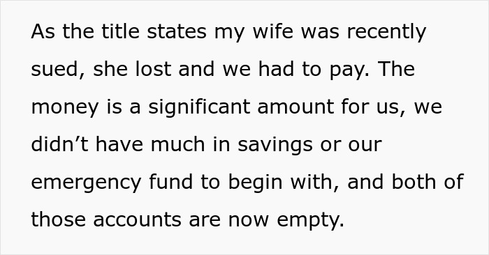 Woman&rsquo;s &ldquo;Stupid Lawsuit&rdquo; Empties Couple&rsquo;s Savings, Husband Can&rsquo;t Move Past It
