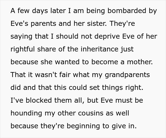 Woman Feels Entitled To Family’s Life-Changing Inheritance Just Because She Has 5 Kids, Gets A Reality Check Woman Feels Entitled To Family’s Life-Changing Inheritance Just Because She Has 5 Kids, Gets A Reality Check