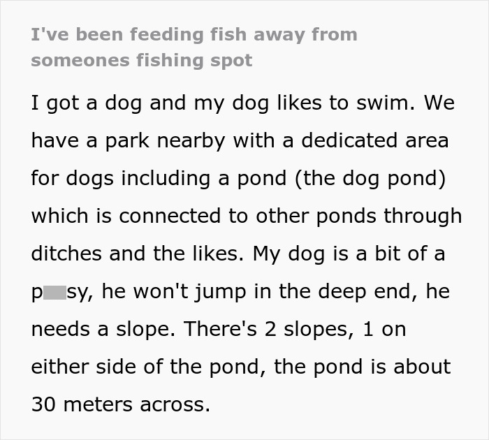 Dog Owner Schemes To Lure Fish Away From Boomers&rsquo; Fishing Zone After They Mess Up The Dog Pond