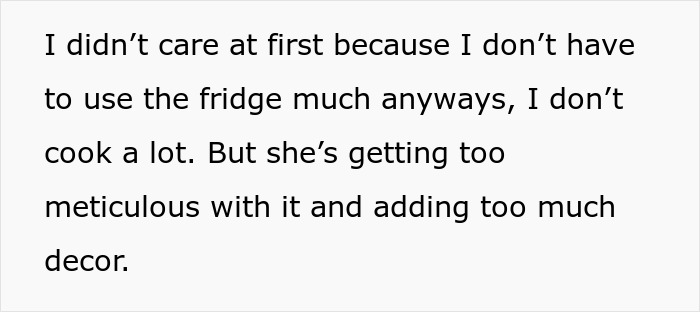 "AITA For Telling My Wife I Hate Her Fridgescaping?"