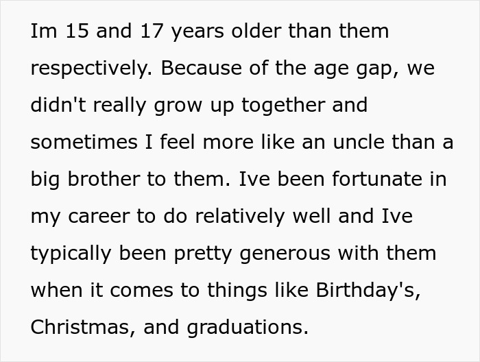 Drama Ensues After Woman Finds Out About A Wedding Gift Her Brother Got For Sister Drama Ensues After Woman Finds Out About A Wedding Gift Her Brother Got For Sister