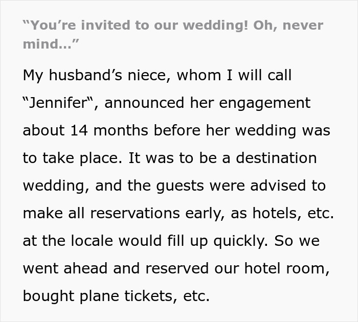 Bride Doesn&rsquo;t Bother To Inform Destination Wedding Guests About Change Of Plans, Aunt Is Furious