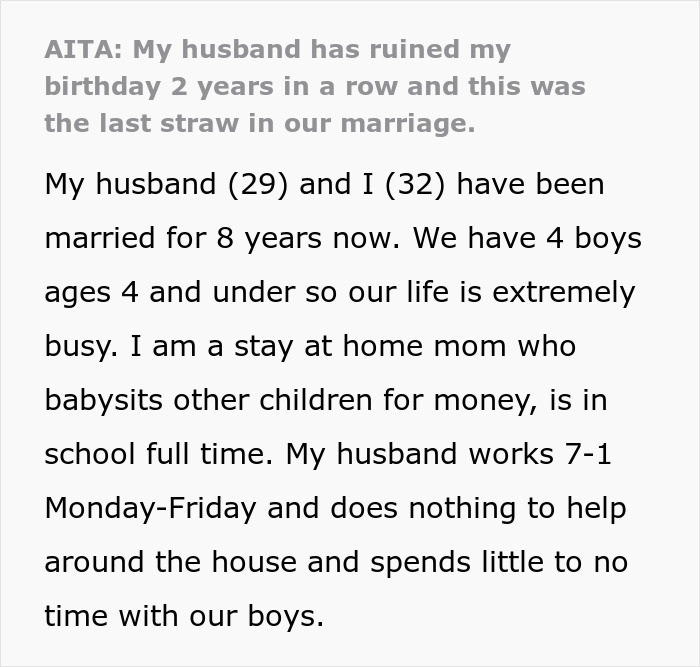 Wife Decides She&rsquo;s Had Enough Of Her Marriage After Husband Ruins Her Birthday For The 2nd Time