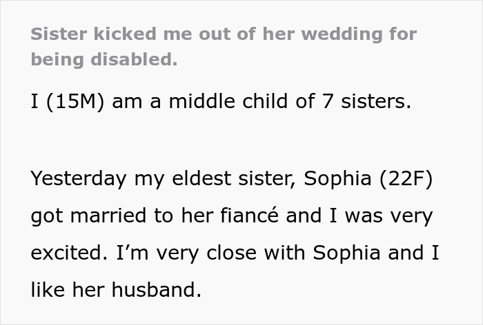 “It’s Her Special Day”: Teen Ruins Sister’s Wedding With His Crutches “It’s Her Special Day”: Teen Ruins Sister’s Wedding With His Crutches