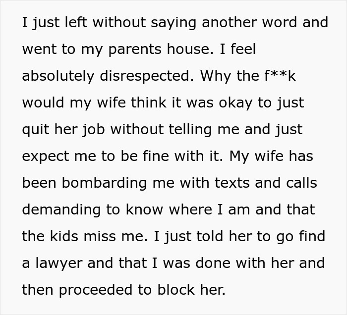 Man Jumps Straight To Divorce The Day His Wife Secretly Quits Her Job To Be A SAHM Man Jumps Straight To Divorce The Day His Wife Secretly Quits Her Job To Be A SAHM