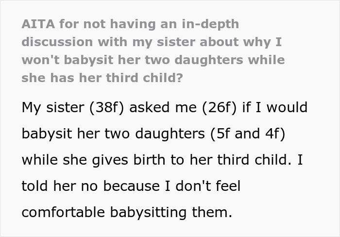 &ldquo;They&rsquo;ve Tried Over 20 Babysitters&rdquo;: Woman Refuses To Babysit Sister&rsquo;s Kids While She Gives Birth
