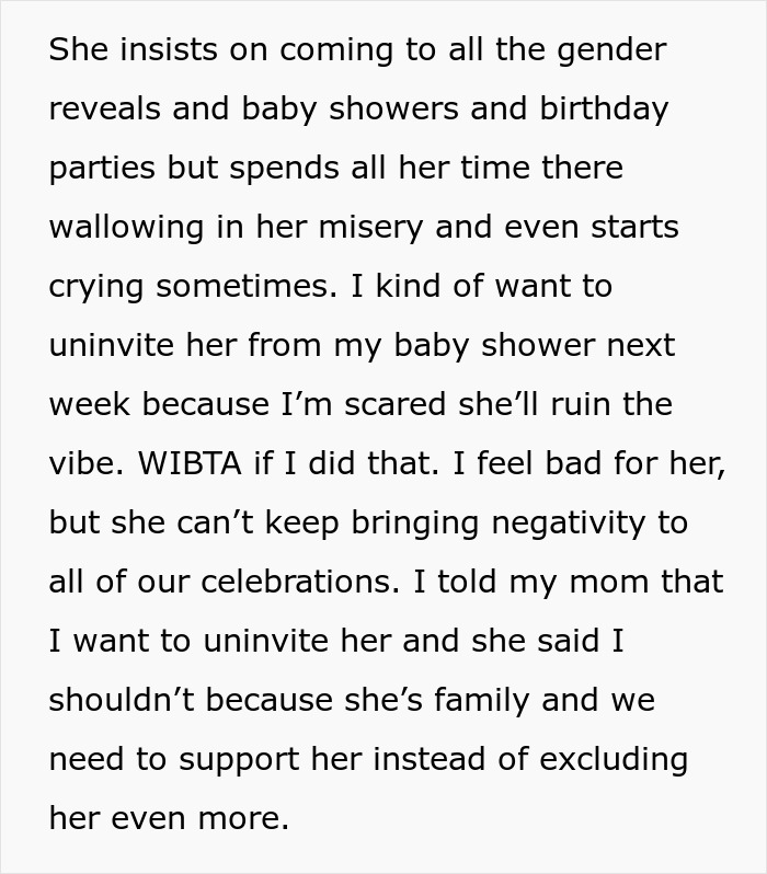 Pregnant Woman Wonders If It's Rude To Exclude Infertile SIL Who&rsquo;s Prone To Emotional Outbursts