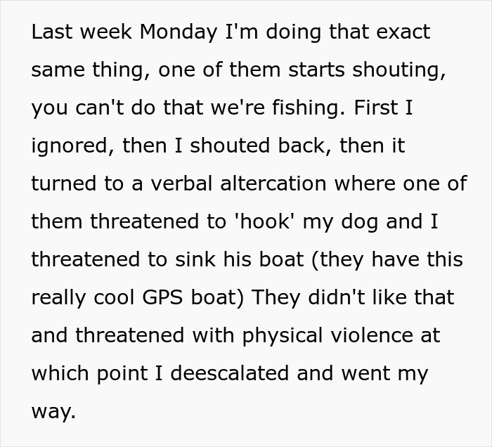 Dog Owner Schemes To Lure Fish Away From Boomers&rsquo; Fishing Zone After They Mess Up The Dog Pond