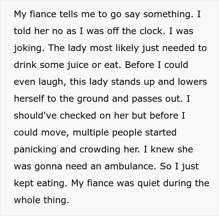 &ldquo;I Just Kept Eating&rdquo;: Nurse Confused Why Fiance Won&rsquo;t Live With Him After He Ignores Emergency