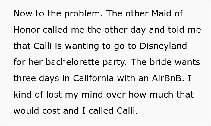 Bride Wants A 3-Day Destination Bachelorette Party At Disney, Loses It When MOH Backs Out Bride Wants A 3-Day Destination Bachelorette Party At Disney, Loses It When MOH Backs Out