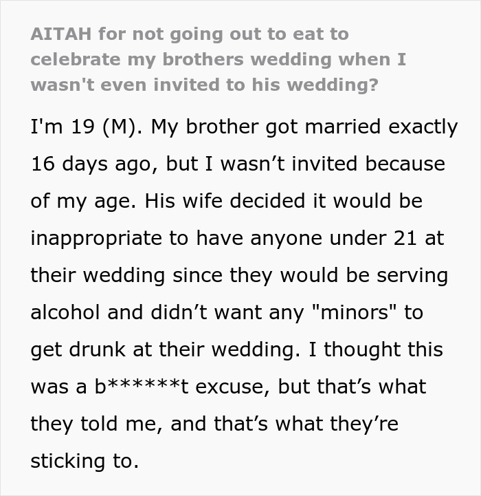 Bride Bans Groom&rsquo;s Bro From Wedding Due To Age, Sparks Drama As He Refuses To Attend Family Dinner