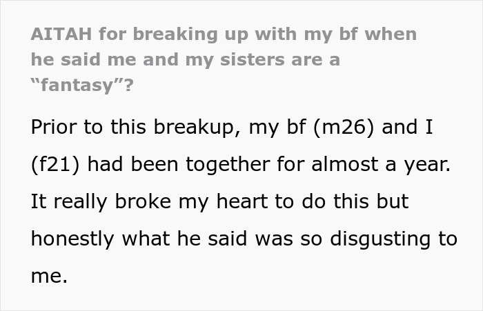 Man&rsquo;s &ldquo;Fantasy&rdquo; Makes Girlfriend Sick To Her Stomach, Now She Feels &ldquo;Horrible&rdquo; For Dumping Him