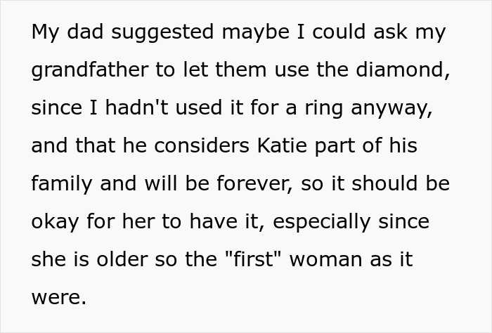 Bride-To-Be Wants Stepsister&rsquo;s Heirloom Diamond For Engagement Ring, But Grandpa Says &ldquo;No Way&rdquo;