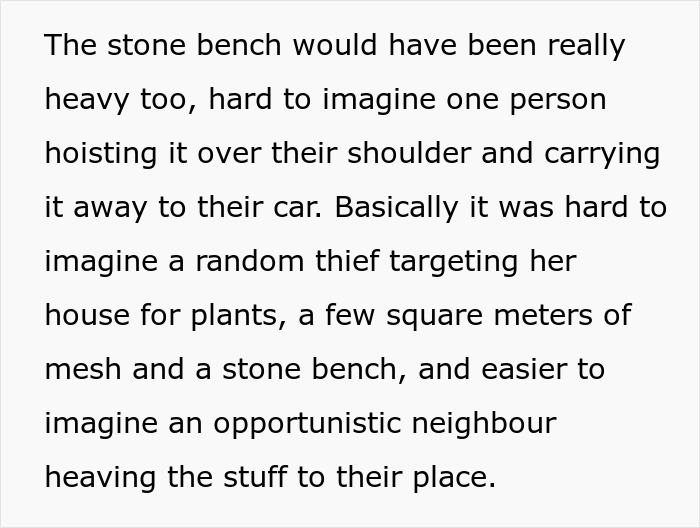 &ldquo;We Called The Police&rdquo;: Newcomer Discovers Her Bench And Plants Displayed In Neighbors&rsquo; Yard