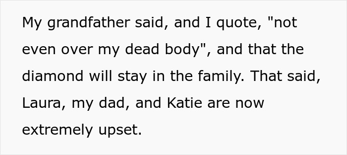 Bride-To-Be Wants Stepsister&rsquo;s Heirloom Diamond For Engagement Ring, But Grandpa Says &ldquo;No Way&rdquo;