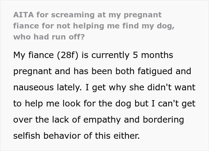 Guy Screams At Pregnant Fiancée For Refusing To Help Him Find Dog That Escapes Once A Week Guy Screams At Pregnant Fiancée For Refusing To Help Him Find Dog That Escapes Once A Week