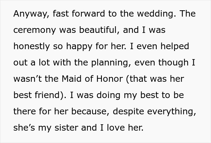 Bride Insults Sis At The Wedding, Says Her Job Is A “Little Hobby”, Livid When She Leaves The Event Bride Insults Sis At The Wedding, Says Her Job Is A “Little Hobby”, Livid When She Leaves The Event