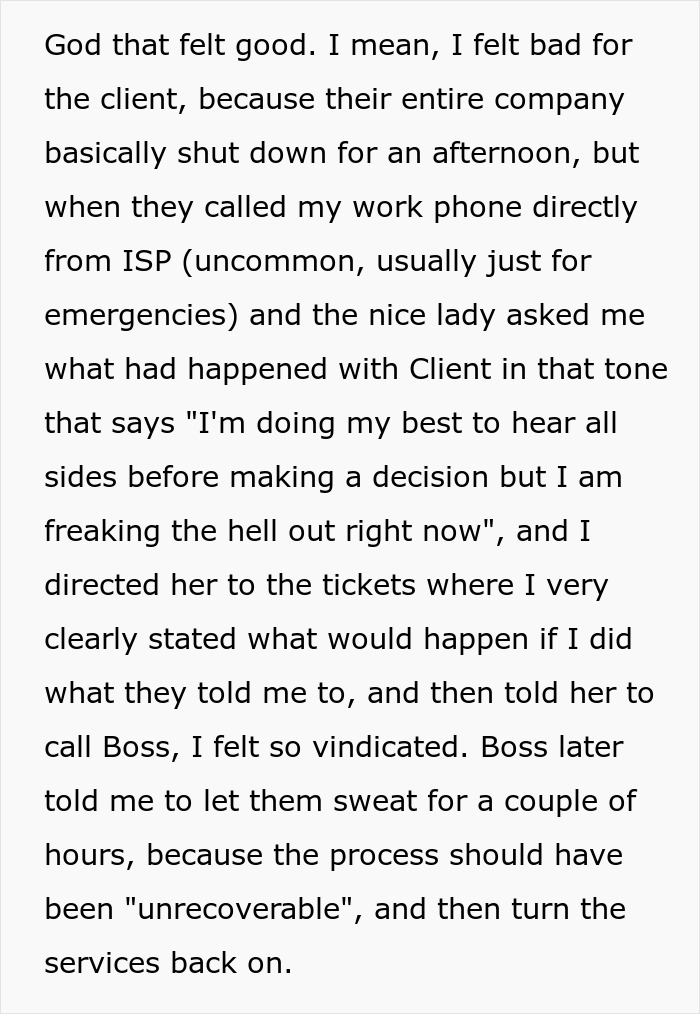 &ldquo;God, That Felt Good&rdquo;: Employee Makes Client Regret Not Trusting Their Knowledge By Doing As Told