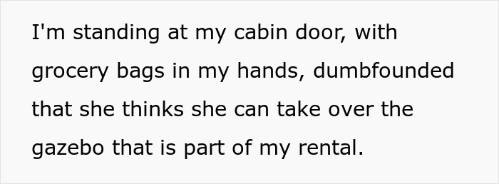 “Get Off My Deck”: Entitled Couple Demands Woman Share Her Gazebo, Gets Evicted Instead “Get Off My Deck”: Entitled Couple Demands Woman Share Her Gazebo, Gets Evicted Instead