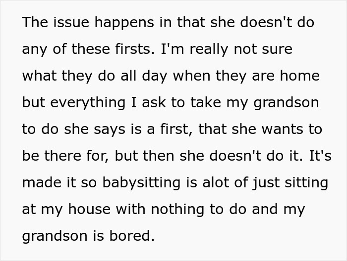 Grandma Doesn’t Want To Babysit Anymore As DIL Sets Ridiculous Rules For 3YO’s First Experiences Grandma Doesn’t Want To Babysit Anymore As DIL Sets Ridiculous Rules For 3YO’s First Experiences