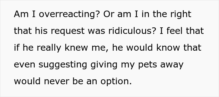 BF Expects GF To Give Away Her Pets To Move In With Him, She Considers Ending The Relationship BF Expects GF To Give Away Her Pets To Move In With Him, She Considers Ending The Relationship
