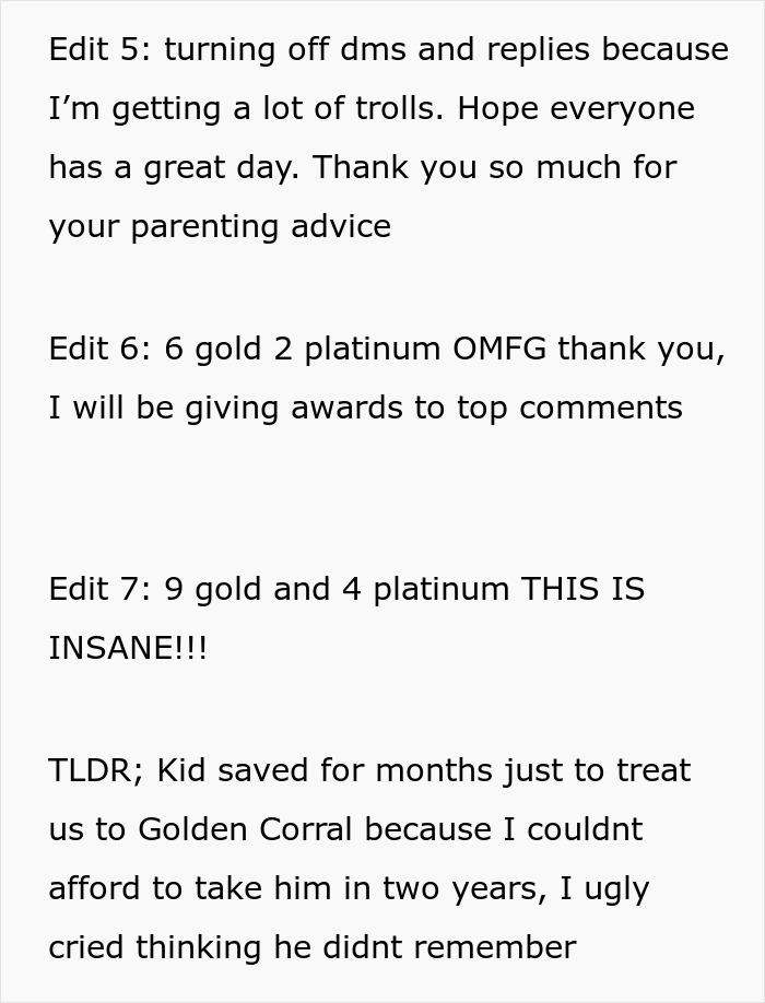 Single Dad Struggles To Make Ends Meet, 7 Y.O. Saves Up And Takes Them Both To Golden Corral Single Dad Struggles To Make Ends Meet, 7 Y.O. Saves Up And Takes Them Both To Golden Corral