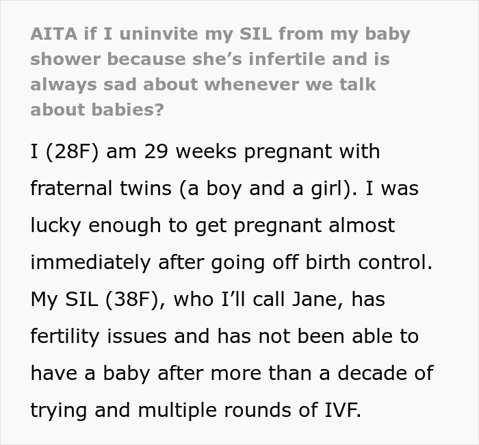 Pregnant Woman Wonders If It's Rude To Exclude Infertile SIL Who&rsquo;s Prone To Emotional Outbursts