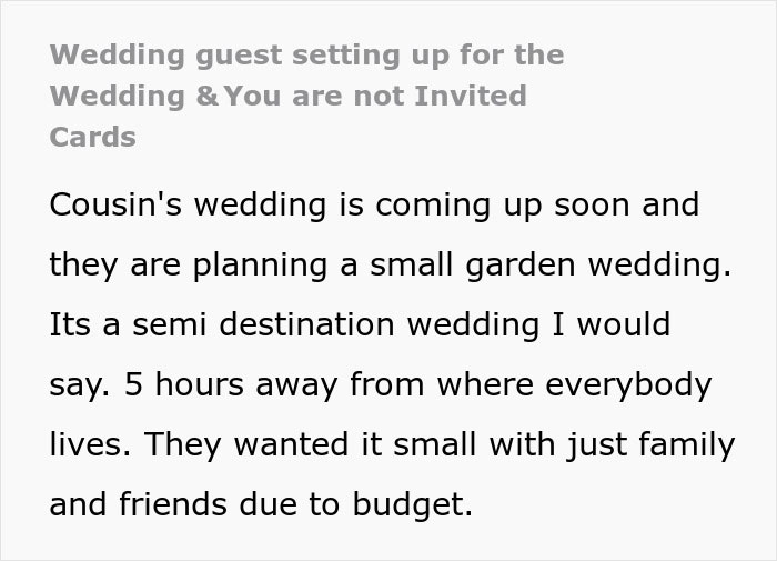 Couple&rsquo;s Bizarre Requests And Inappropriate Pre-Wedding Cards Upset Family And Guests