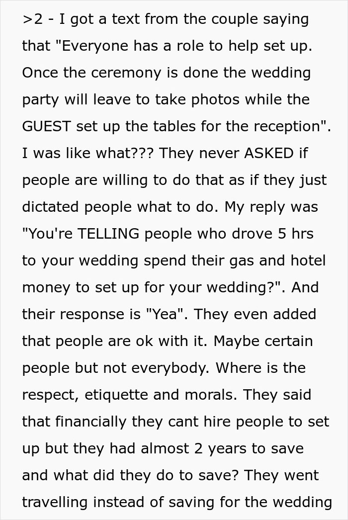 Couple&rsquo;s Bizarre Requests And Inappropriate Pre-Wedding Cards Upset Family And Guests