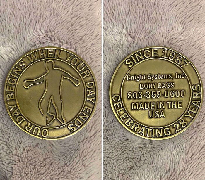 Cleaning Out Our Storage Room And Found This Business Card/Coin