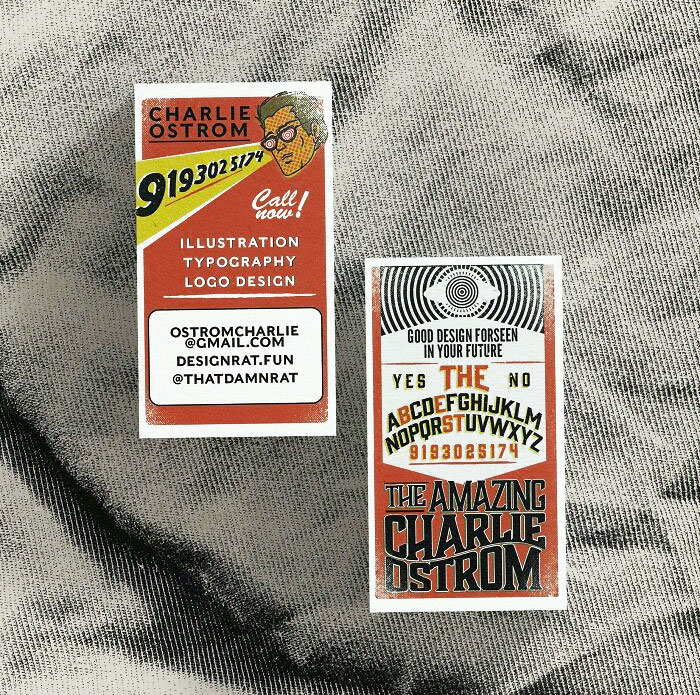 Created A Neo Retro Business Card For Myself In Illustrator