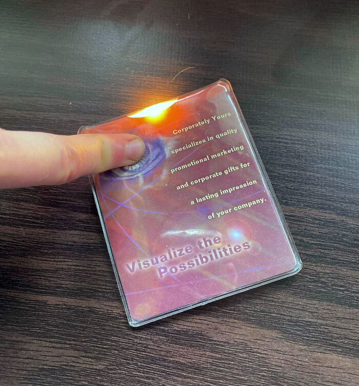 This Squeeze Light Flashlight/Business Card From 1998 Or 1999 That Still Works 