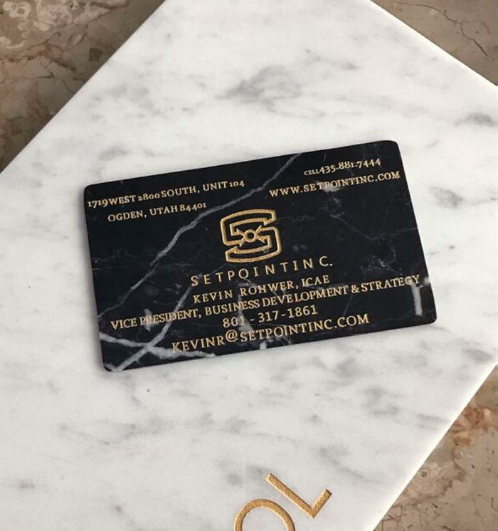 Laser Engraved Real Marble Business Cards