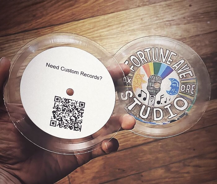 I’m A Record Lathe Cutter And Today I Made Some Playable Business Cards To Hand Out To Local Bands