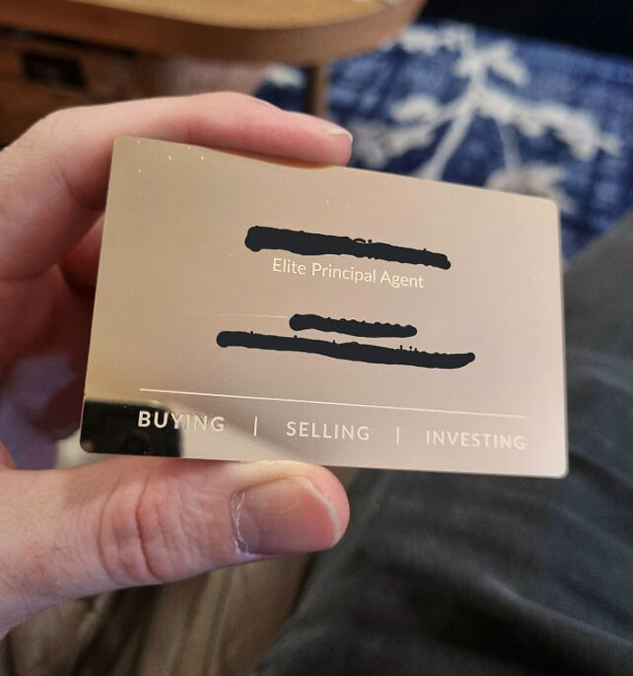 My Real Estate Agent Has Gold Metal Business Cards