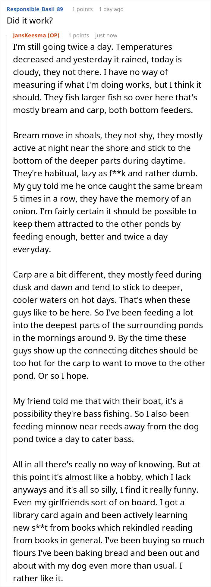 Dog Owner Schemes To Lure Fish Away From Boomers&rsquo; Fishing Zone After They Mess Up The Dog Pond