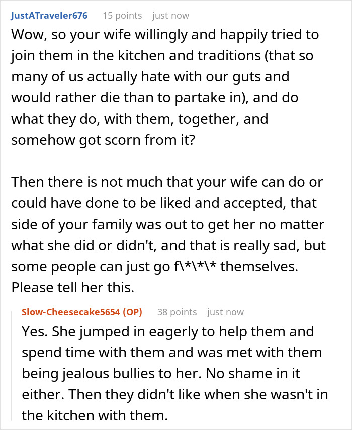Man’s Family Jealous Of Wife's Cooking, Cause Fuss When She Hangs With Guys Instead Of Cooking Man’s Family Jealous Of Wife's Cooking, Cause Fuss When She Hangs With Guys Instead Of Cooking
