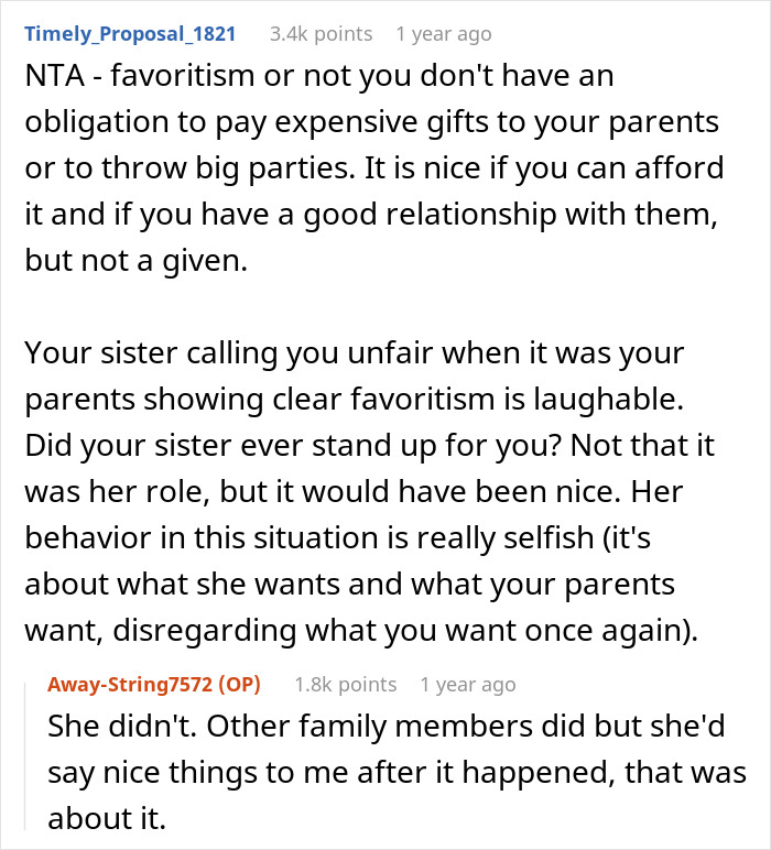 Woman Rejects Sister&rsquo;s Request To Help With Parents&rsquo; Anniversary After Years Of &lsquo;Favoritism&rsquo;