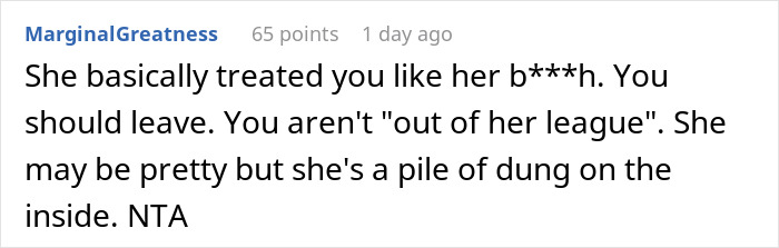 GF Takes Shots At BF’s Shortcomings In Front Of Her Friends, He Tells Her She’s Welcome To Leave GF Takes Shots At BF’s Shortcomings In Front Of Her Friends, He Tells Her She’s Welcome To Leave