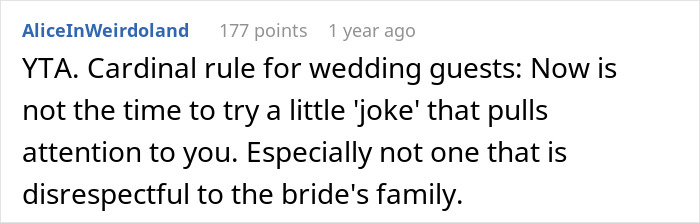 “Nobody Laughed”: Guy Leaves Wedding With His Tail Between His Legs After “Joke” Fails “Nobody Laughed”: Guy Leaves Wedding With His Tail Between His Legs After “Joke” Fails