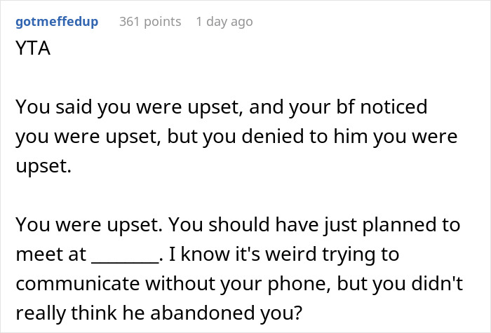 GF Wonders About Strength Of Relationship After BF Doesn&rsquo;t Come Looking For Her After 10 Minutes