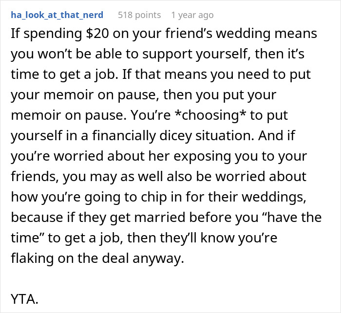 Woman Called &ldquo;Selfish&rdquo; For Refusing To Help Fund Friend&rsquo;s Wedding, People Agree With The Bride