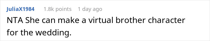 Man Refuses To Attend Sister's Wedding To A Digital Character, She Throws Fit, Calls Him A Monster Man Refuses To Attend Sister's Wedding To A Digital Character, She Throws Fit, Calls Him A Monster