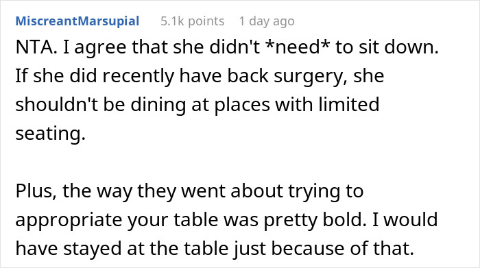 Woman Wants To Take Over Woman’s Entire Table So Her Injured Friend Can Sit But She Won’t Have It Woman Wants To Take Over Woman’s Entire Table So Her Injured Friend Can Sit But She Won’t Have It