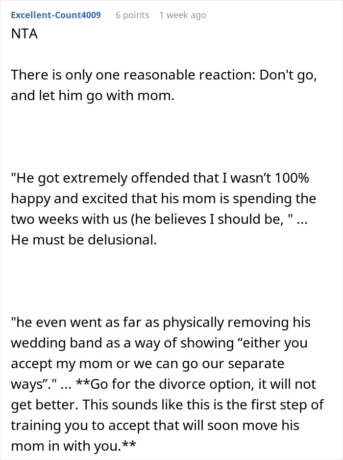 Woman Left Stunned After Man Forces Her To Choose Between His Mom Or Their Divorce Woman Left Stunned After Man Forces Her To Choose Between His Mom Or Their Divorce
